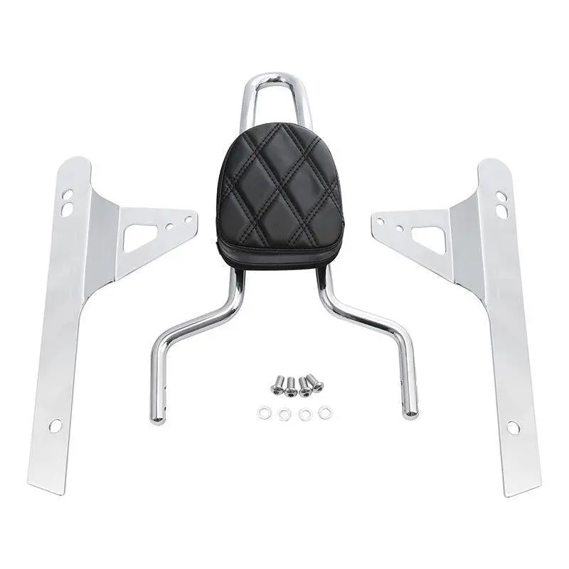Tcmt Rear Detachable Backrest Chrome Sissy Bar Pad Fit For Harley Dyna '06-'17 1