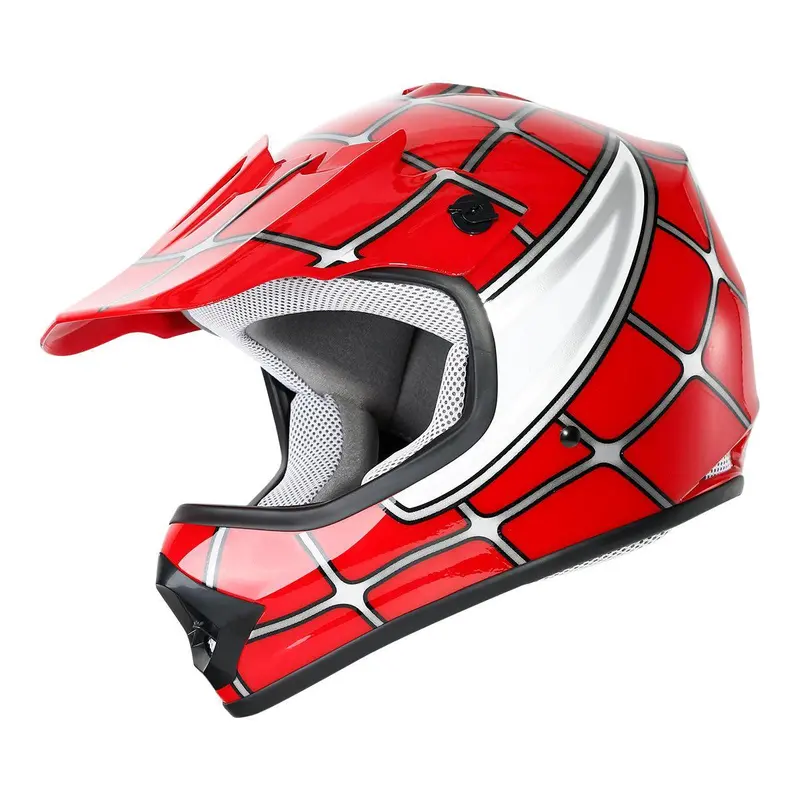 Tcmt Red Spider Youth Kids Dot Motocross Off-Road Helmet 1