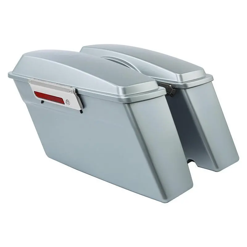 Tcmt Silver Hard Saddlebags Fit For Harley Touring '94-'13 1
