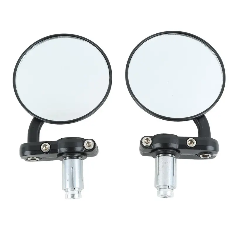 Tcmt Universal 3" Round 7/8" Handle Bar End Rearview Mirror Fit For Harley Honda 1