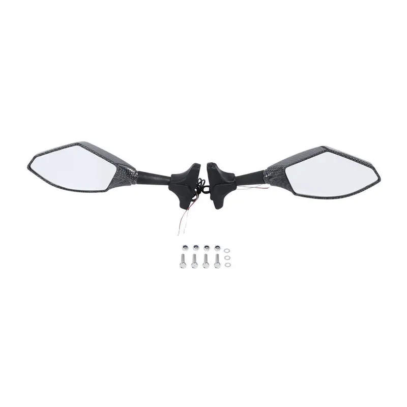 Tcmt Universal Led Turn Signal Integrated Rear View Side Mirrors Fit For Honda Suzuki Yamaha Kawasaki Carbon Fiber Look 1