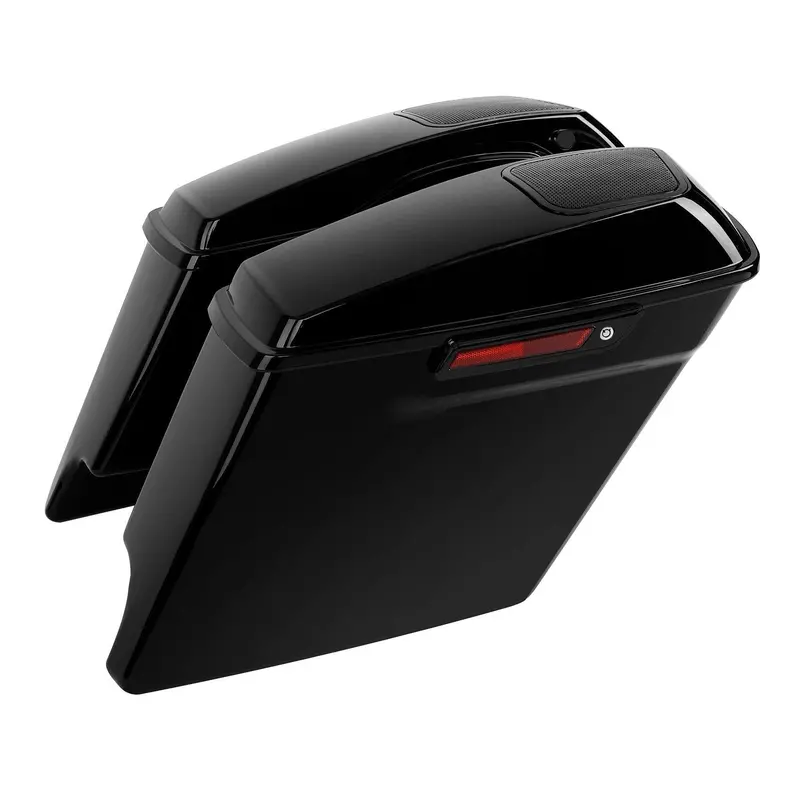 Tcmt Vivid Black 5" Stretched Hard Saddlebags 6"X9" Cvo Speaker Lids Fit For Harley Touring '14-'23.5 1