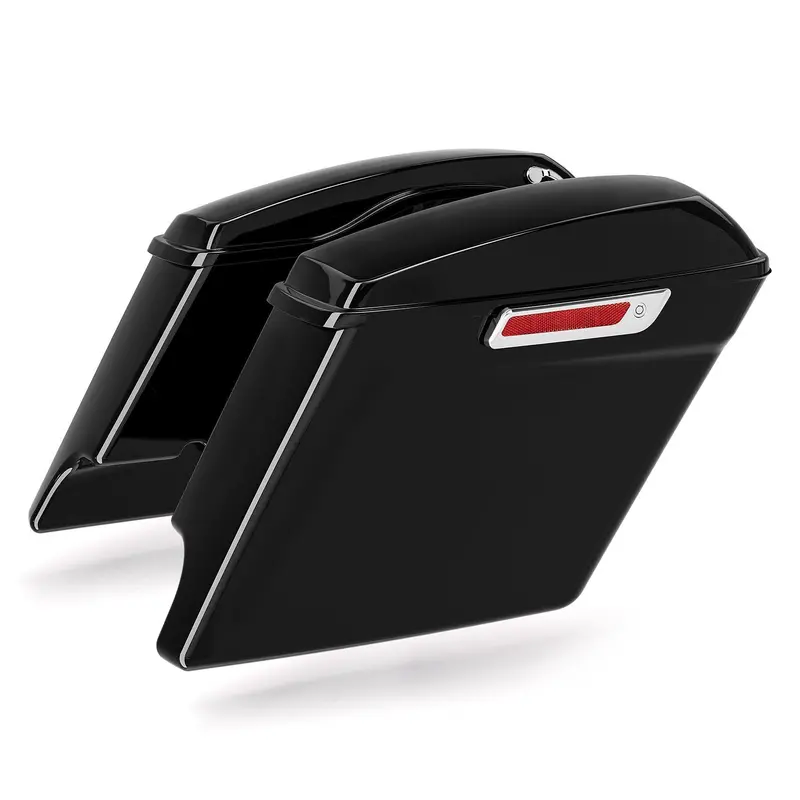 Tcmt Vivid Black 5" Stretched Hard Saddlebags Fit For Harley Touring '14-'23.5 1