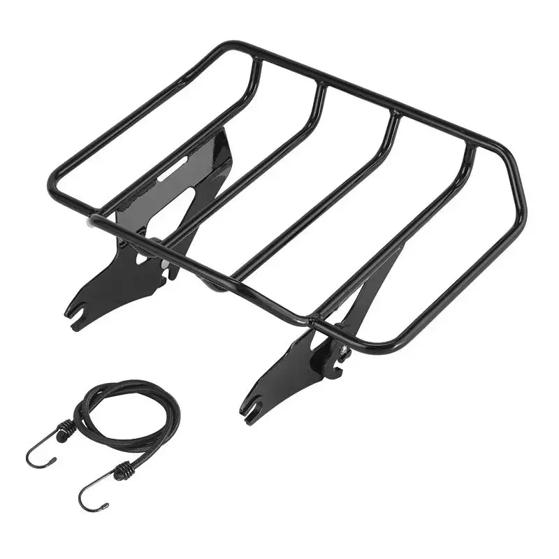 Tcmt Vivid Black/Chrome Quick Release Rear Luggage Rack Fit For Harley Touring '14-'25 1