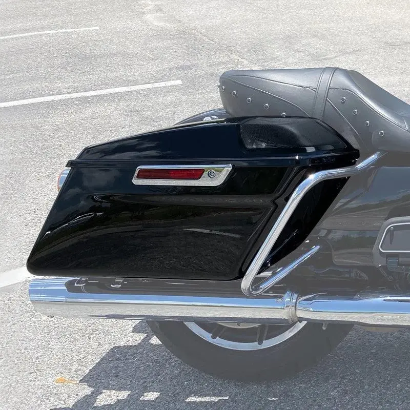 Tcmt Vivid Black Hard Saddlebags 5"X7" Speaker Lids Fit For Harley Touring '14-'23.5 2