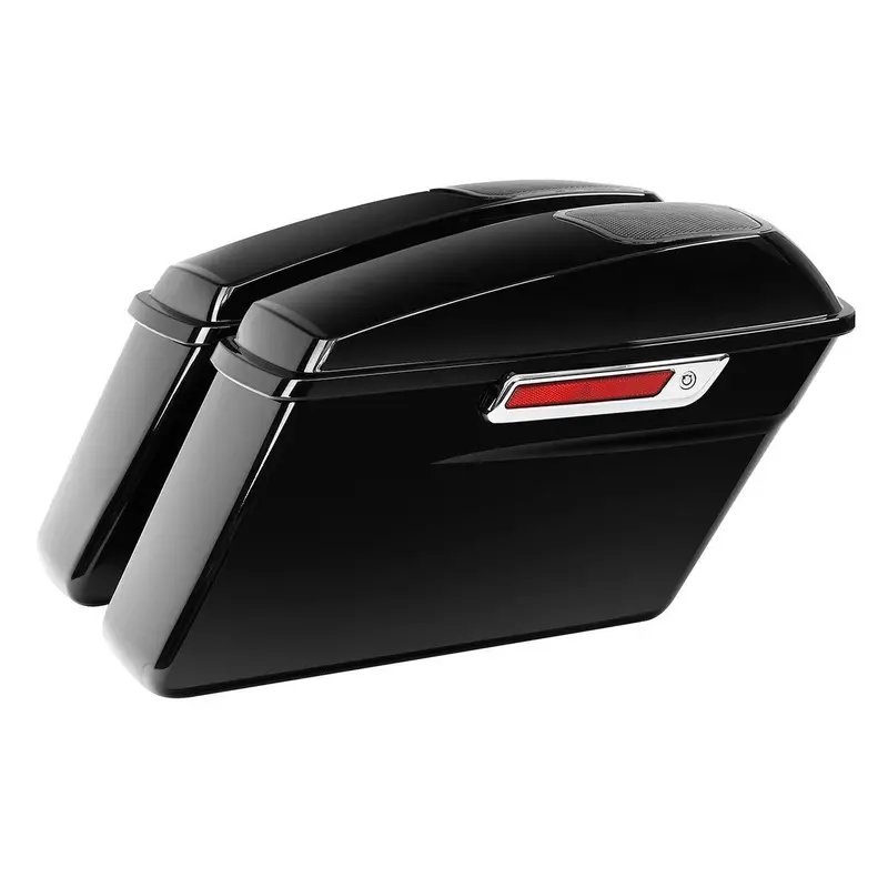 Tcmt Vivid Black Hard Saddlebags 6"X9" Speaker Lids Fit For Harley Touring '14-'23.5 1