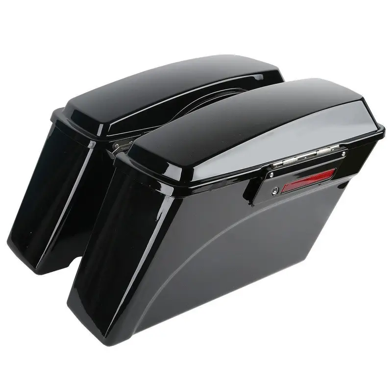 Tcmt Vivid Black Hard Saddlebags Fit For Harley Touring '93-'13 1