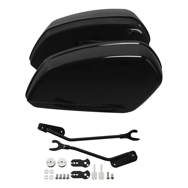 Tcmt Vivid Black Saddlebags With Brackets Fit For Harley Low Rider St Fxlrst '22-'24 1