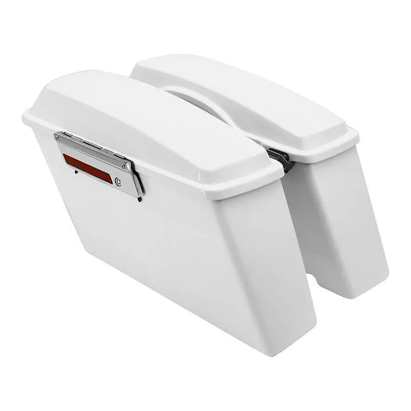 Tcmt White Hard Saddlebags Fit For Harley Touring '94-'13 1