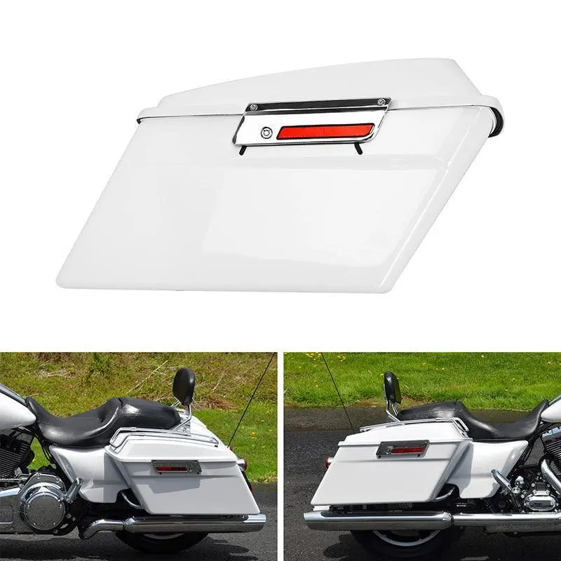 Tcmt White Hard Saddlebags Fit For Harley Touring '94-'13 2