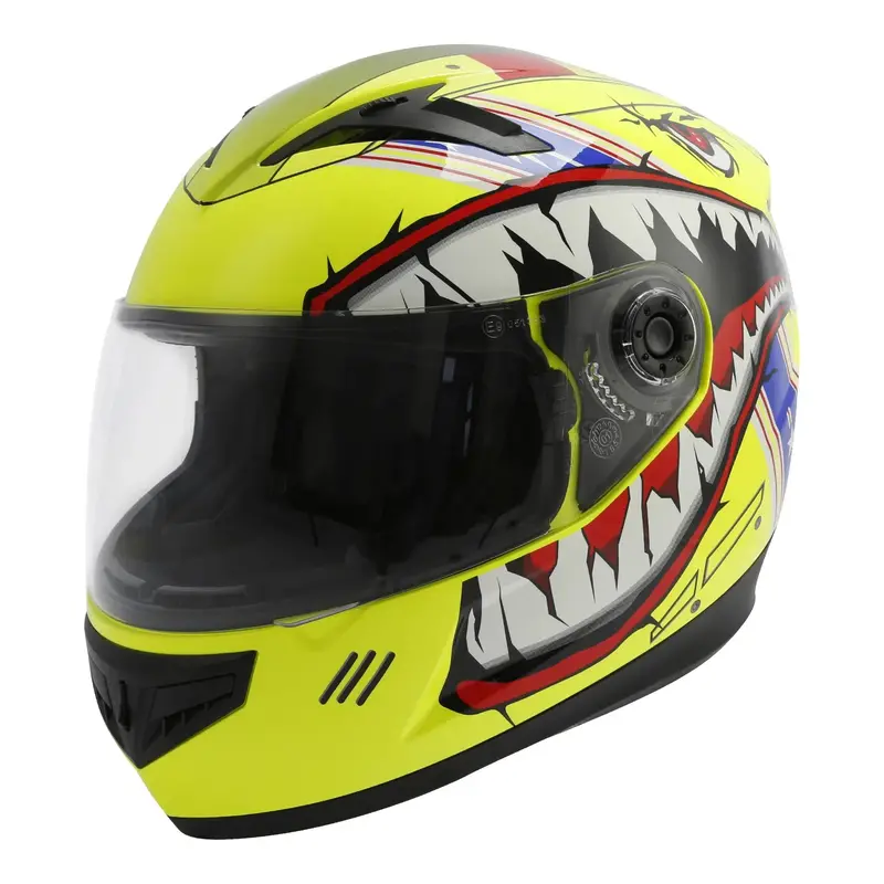Tcmt Yellow Shark Youth Kids Dot Full Face Motorcycle Helmet 1