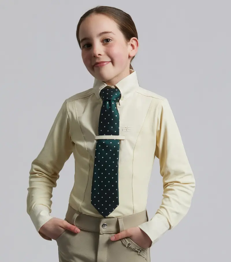 Tessa Girls Long Sleeve Show Shirt Vanilla 1