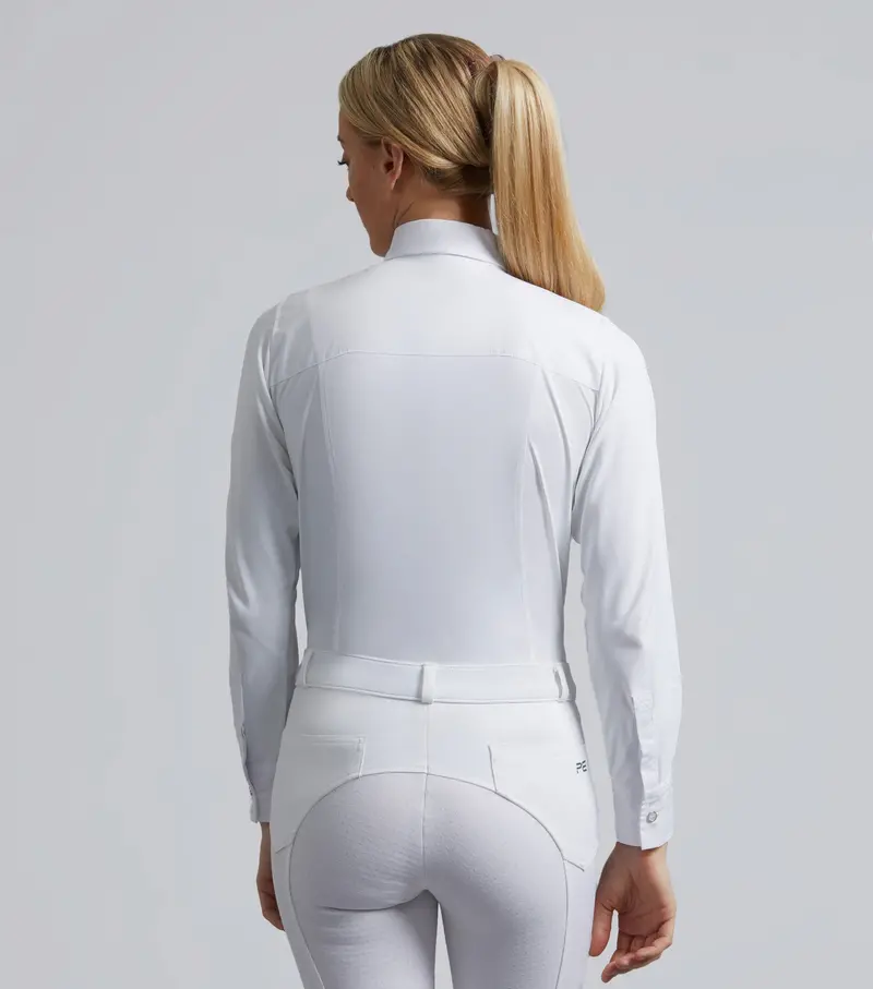 Tessa Ladies Long Sleeve Tie Shirt White 3