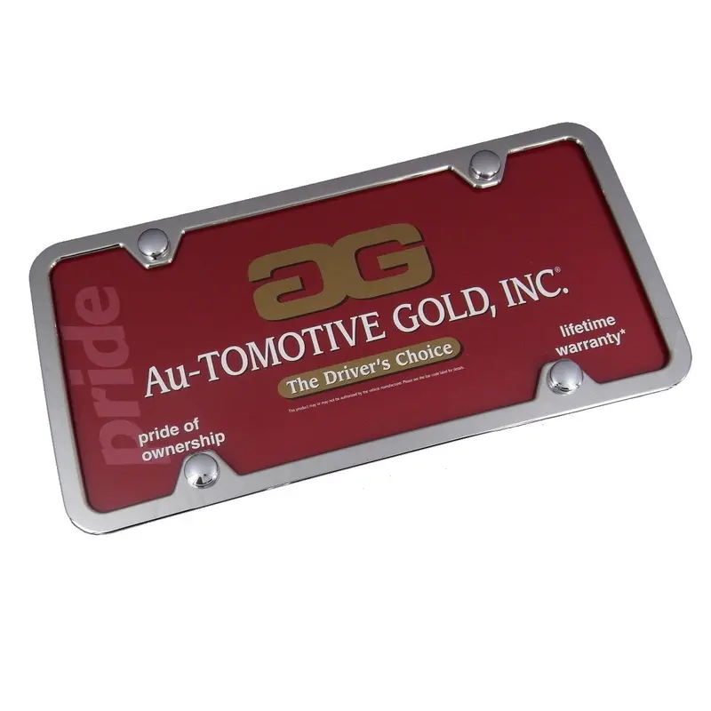 Thin License Plate Frame With 4 Holes (Chrome) 1