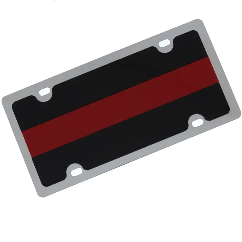 Thin Red Line License Plate (Black) 1