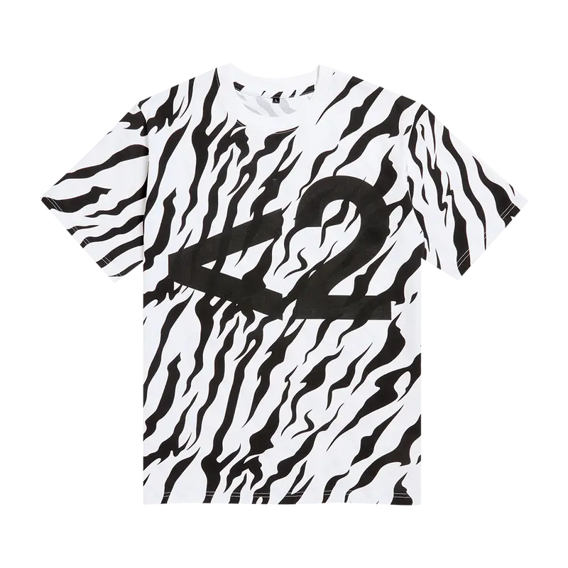 Tiger Print Logo White T-Shirt 1