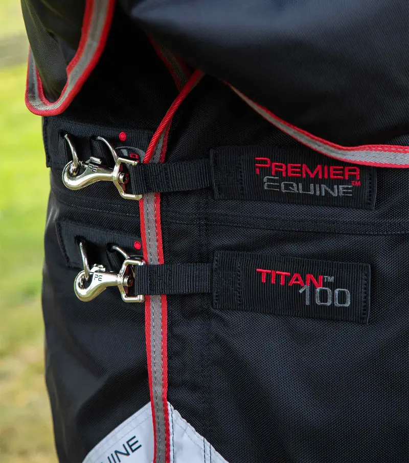 Titan 100G Turnout Rug With Snug-Fit Neck Cover Black 3