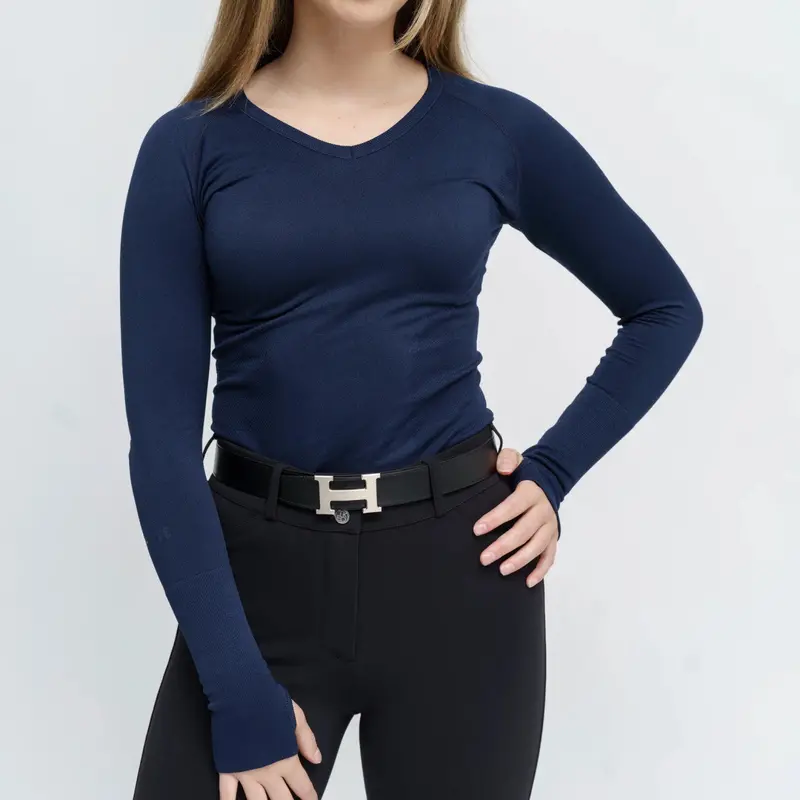 Tkeq The 'Kennedy' Seamless 2.0 V-Neck Long Sleeve 2