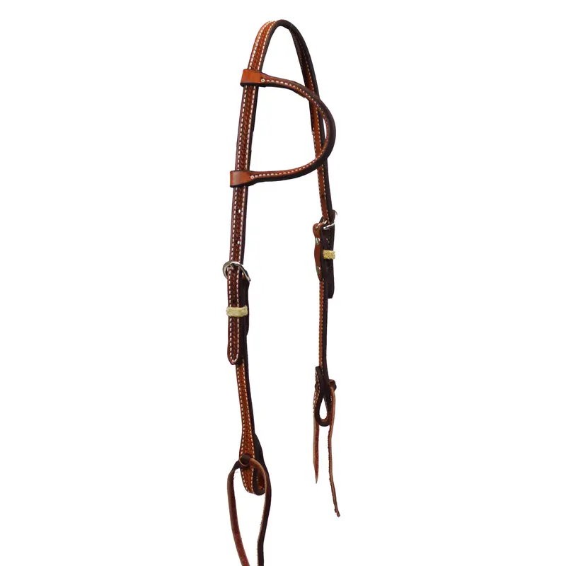 Tooled Basket Weave Slip Ear Headstall 1