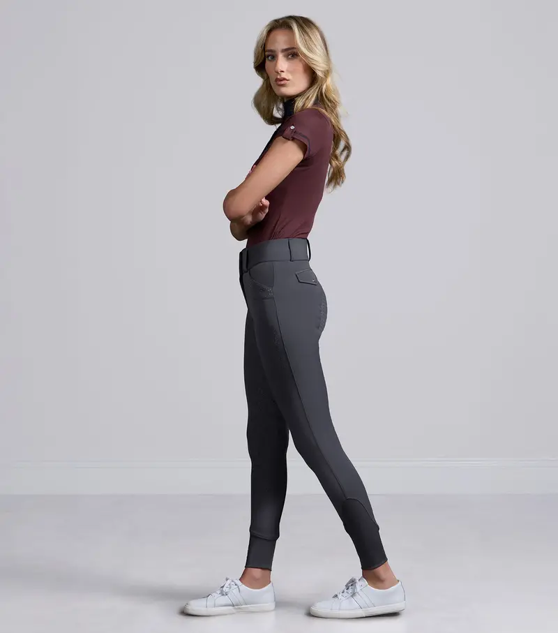 Torino Ii Womens Gel Full Seat Riding Breeches Anthracite 6