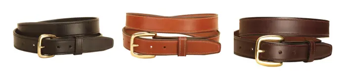 Tory 1 1/4" Bridle Leather Double Stitched Belt 1
