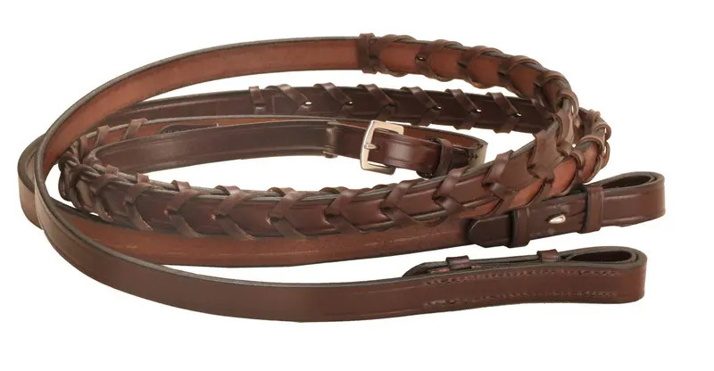 Tory Havana Laced Reins W/ Stud Hooks 1