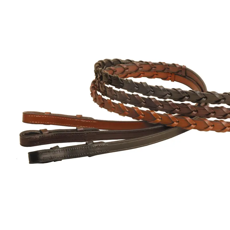 Tory Leather 54" Laced Rein With Stud Hooks 1