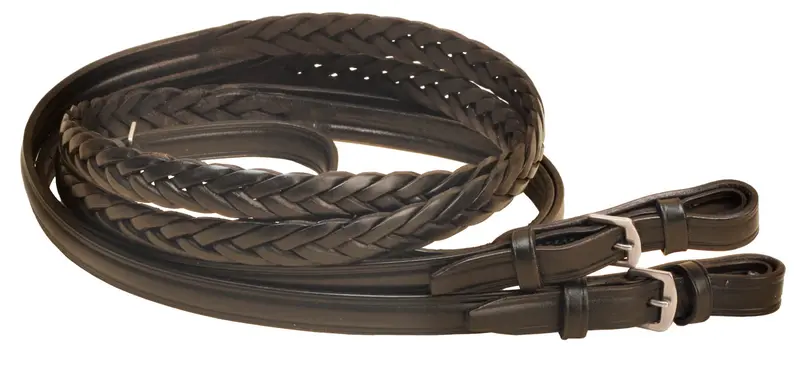 Tory Leather 60” Braided Reins With Stainless Steel Buckles 2