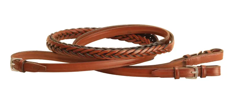 Tory Leather 60” Braided Reins With Stainless Steel Buckles 3