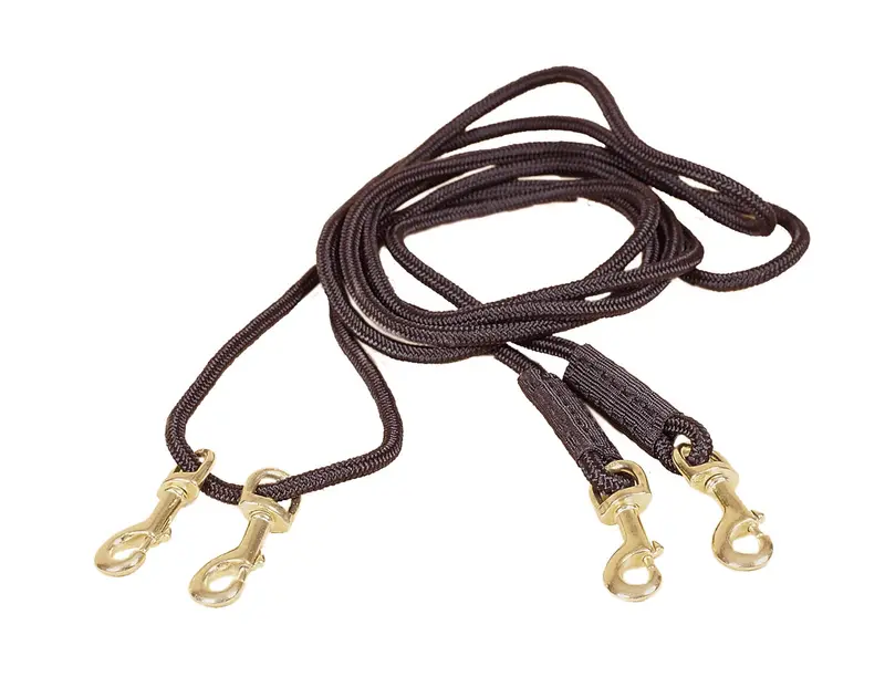 Tory Leather Black Nylon Rope Draw Reins 1