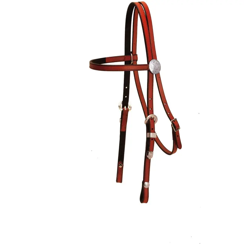 Tory Leather Browband Headstall With Silver 1
