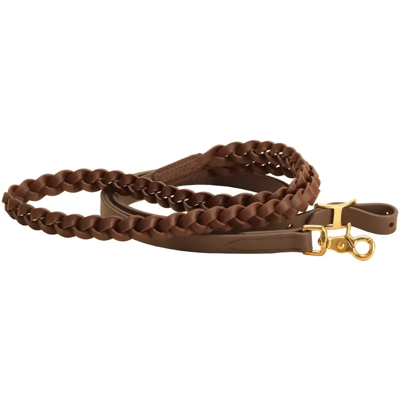 Tory Leather Brown All Weather Braided Trail Rein 1