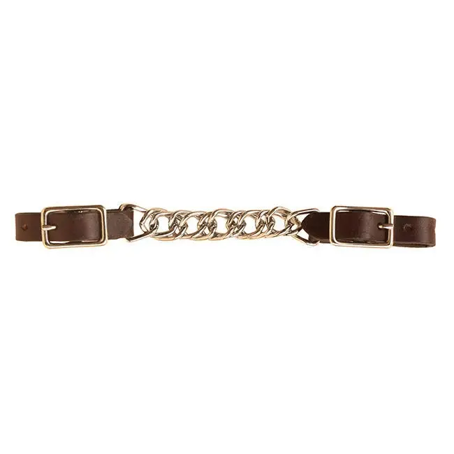 Tory Leather Curb Strap With Flat Twisted Chain 2