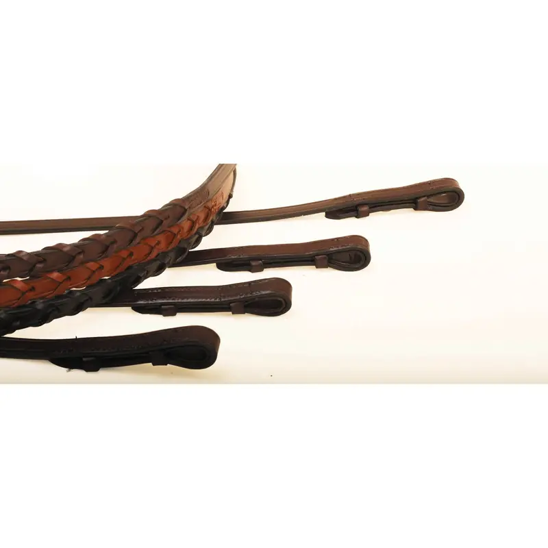 Tory Leather Extra Long Laced Reins With Stud Hook Bit Ends 1