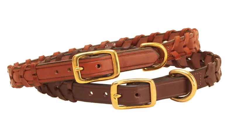 Tory Leather Laced Dog Collar 1