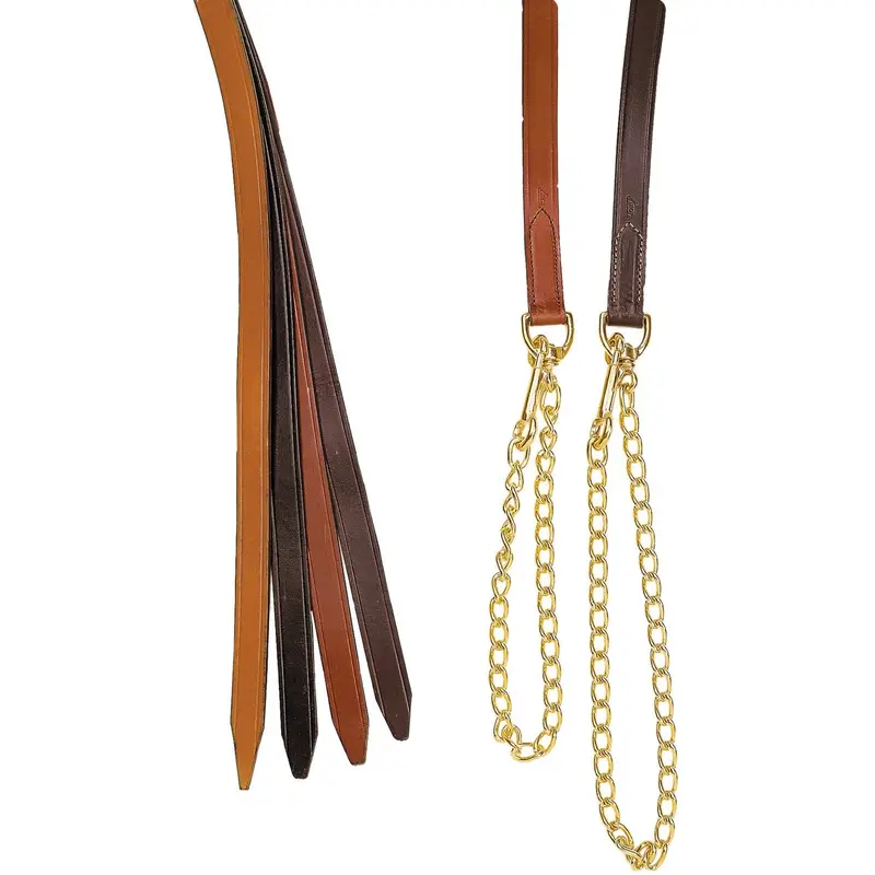 Tory Leather Lead With 24" Brass Chain 1