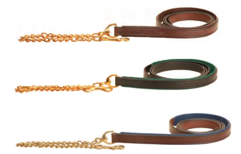 Tory Leather Padded Lead With 24 In Solid Brass Chain 1