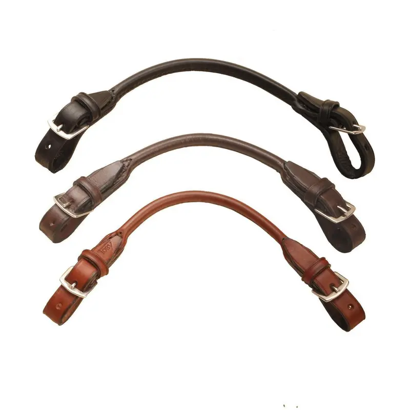 Tory Leather Rolled Bridle Leather Grab Strap With Buckle Ends 1