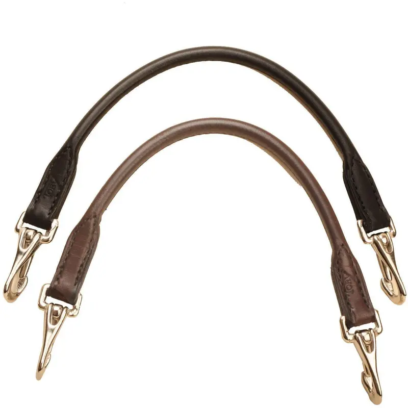 Tory Leather Rolled Bridle Leather Grab Strap With Snap Ends 1