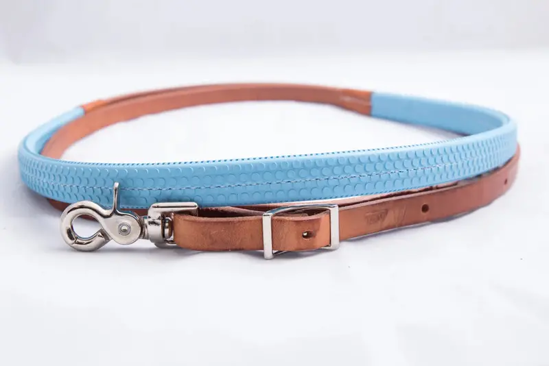 Tory Leather Rubber Grip Roping Reins 1