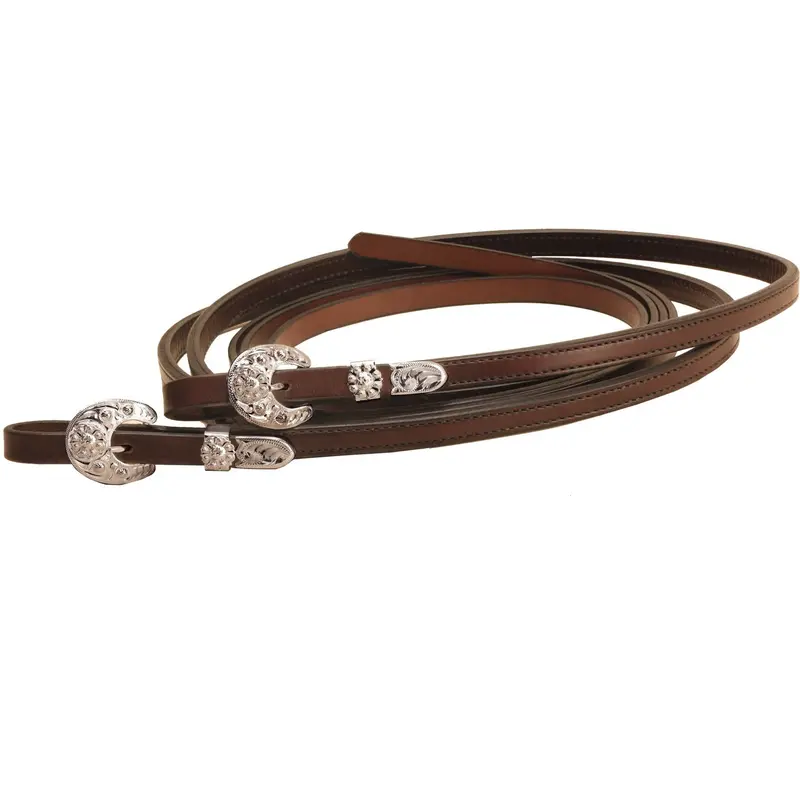 Tory Leather San Diego Berry Silver Buckle End Reins 1