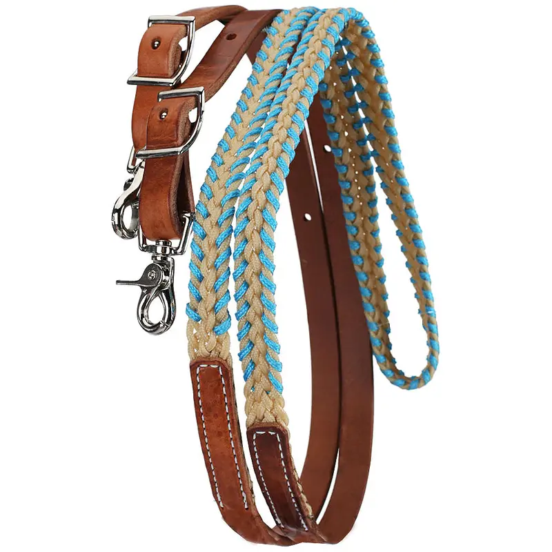 Tory Leather Waxed Laced Roping Rein 1