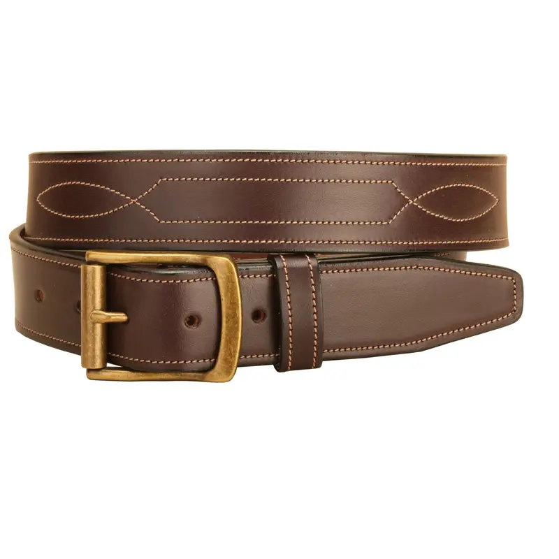 Tory Repeating Stitch Bridle Leather Belt – Premium Finish