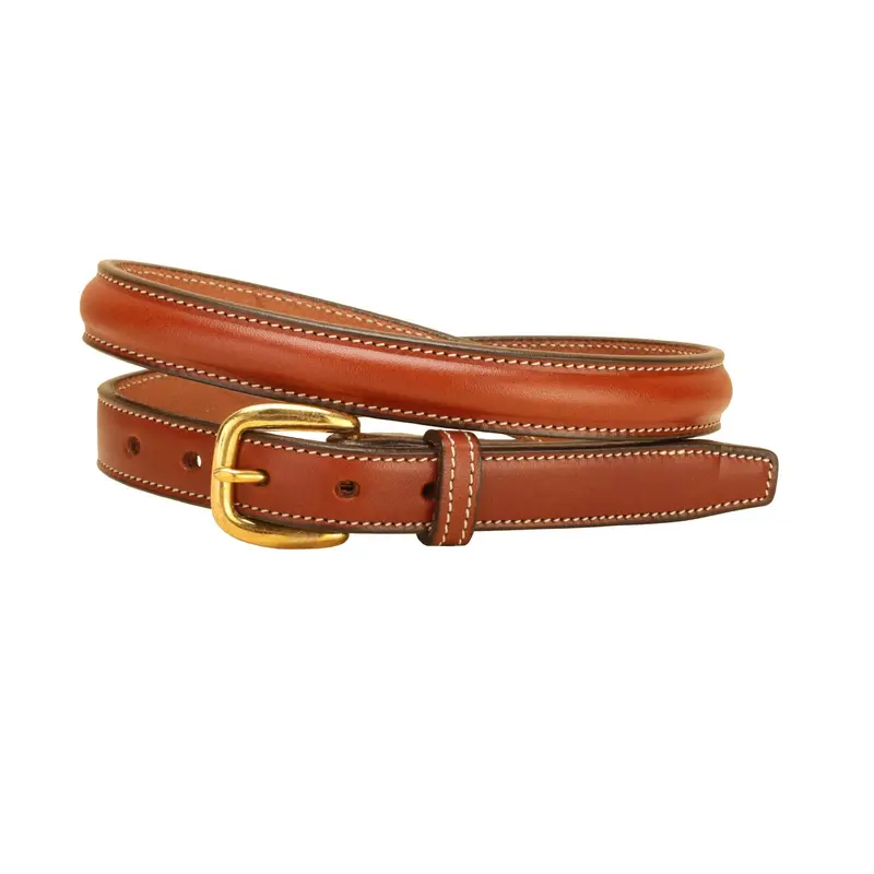 Tory Round Raised-Stitch Leather Belt – Classic Bridle Style