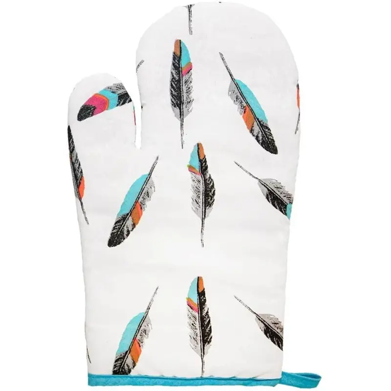 Tossed Feather Printed Oven Mitt 1