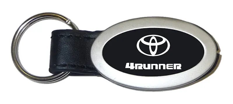 Toyota 4 Runner Oval Leather Key Chain (Black) 1