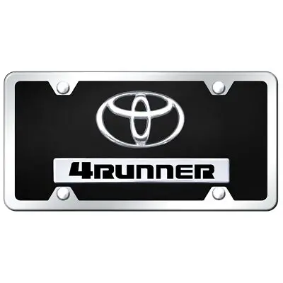 Toyota 4Runner Dual Logo License Plate Kit (Chrome On Black) 1