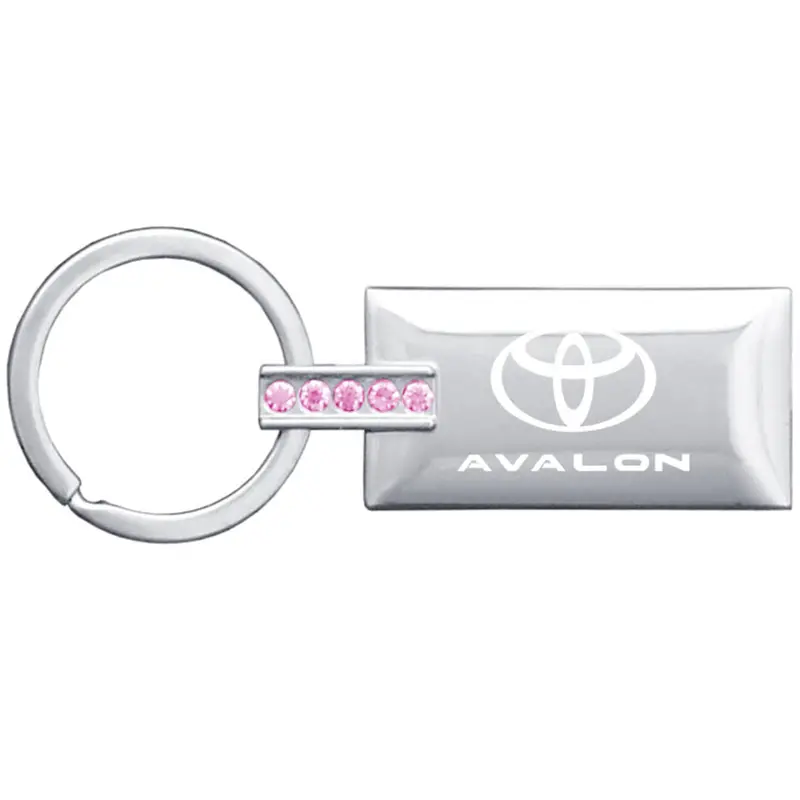 Toyota Avalon Jeweled Rectangular Key Chain (Pink) 1