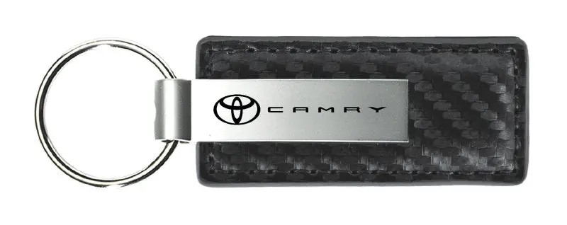 Toyota Camry Carbon Fiber Leather Keychain 1