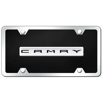 Toyota Camry Name Acrylic License Plate Kit (Chrome On Black) 1